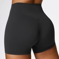 Schwarze Yoga-Shorts mit hoher Taille und V-Naht für einen optimalen Push-Up-Effekt - S / Premium Schwarz