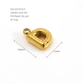18K gold plated stainless steel letter D bubble pendant for DIY jewelry necklaces - Letter D / Gold
