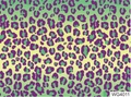 Water transfer nail art sticker with purple leopard spots and lime green gradient WG4011 - WG4011