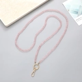 Cordon de téléphone en cristal rose avec boucle à ressort dorée brillante de haute qualité - Bandoulière / Rose (Chaîne Crossbody en Cristal 8mm)
