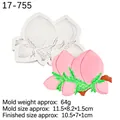 Moule en silicone en forme de pêche pour fondant et bougies avec échantillon rose - 1# Gris (17-755)