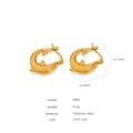 Golden dolphin shaped titanium steel earrings F896 showing weight and dimensions - F896-Gold Dolphin Earrings