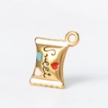 Golden creative snack bag pendant with colorful heart pattern and Sweet engraving - Candy Bag
