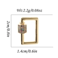Golden rectangular clasp accessory with colorful zircon inlay for DIY jewelry necklaces - Gold Rectangular Multi-Color Stone Style (DBN020-1)