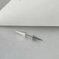 Barbell curvo in acciaio inossidabile argento con doppia punta per piercing sopracciglia - Doppio Cono Bilanciere Dritto-6mm / Color Acciaio
