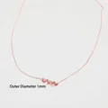 Macro shot of rose gold necklace chain detail with 1mm outer diameter measurement - 225-Four-side Cut Chain / Rose Gold