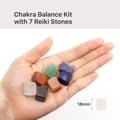 Set de sept pierres de chakra naturelles polies de 18mm en forme de carrés colorés - Ensemble de 7 Pièces avec Emballage / 18mm