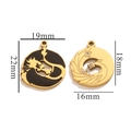 Pendentifs DIY dragon et phénix en acier inoxydable plaqué or 18k avec cristaux - Or-G13 Dragon et Phénix