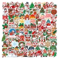 Vibrant Christmas vinyl stickers pack with festive Santa and reindeer cartoon designs - Copyright Original Christmas 100 Sheets (N53)
