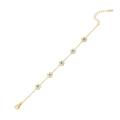 Goldenes Armband mit weißen Blumenanhängern und blauen bösen Blick-Details für Damen - 3# Blumen