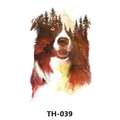 Waterproof temporary tattoo sticker with TH-039 dog and forest double exposure design - Th-039 / 210*148mm