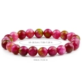 Detail view of multicolored natural stone beads bracelet with 0.8cm diameter specifications - Multi Color Mix Agate