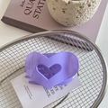 Elegante pinza per capelli viola a forma di cuore con finitura opaca per capelli - Viola