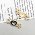 Spider charms for DIY jewelry making in black enamel and textured gold finish - Black Spider (22*10mm)