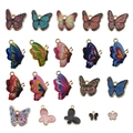 Verschiedene Schmetterlingsanhänger aus Legierung in blauen rosa und gelben Farben - 20 Stile Schmetterling Set (25,7 g)