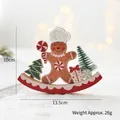 Addobbo natalizio in legno pan di zenzero con albero e regali, dimensioni 13,5x10 cm - Slitta di Pan di Zenzero Con Lecca-lecca