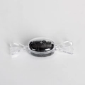 Candy-shaped transparent container with black natural crystal semi-precious stones - Obsidian - 1PC