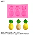 Pineapple silicone mold set for fondant cakes with size specifications in 7x4.5x1cm - Pineapple / Pink