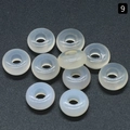 Translucent white agate donut beads for DIY bracelet weaving with smooth polished finish - Agate / 5x10mm