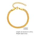 Dettaglio del bracciale dorato a tre strati con misure 16+5cm e peso di 3g per donna - Stile a Tre Strati di Perline Dorate (BR-2379G)