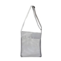 Gray mesh beach bag with adjustable strap for organizing kids' toys and accessories - With Buckle / Gray