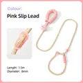 Pink bubble cotton P-lead dog leash with 1.5m length and thick foam handle for all breeds - 1.5m / Pink With Pom Pom