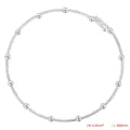 Collana girocollo hip hop minimalista in argento con larghezza 6,0 mm e lunghezza 380 mm - Choker con Perle in Oro Bianco VL558
