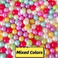 Vibrant mixed color ABS faux pearl beads with glossy finish for DIY jewelry crafts - Multicolor