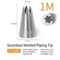 Professional 1M 6-tooth star icing nozzle made of seamless 304 stainless steel - 1M (6-Teeth Star)