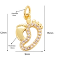Gold foot pendant with cubic zirconia inlay, dimensions nine by fifteen millimeters - Gold Mini Footprint (M619696-Gold)