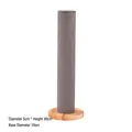 Porte-chouchous vertical en velours gris avec base en bois, présentoir de 30cm - Diamètre 5cm*Hauteur 30cm/Base 10cm / Gris clair