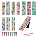DIY diamond painting bookmark set featuring ten diverse colorful owl patterns with tassels - Colorful Owls