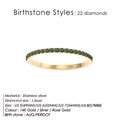 Eternity ring in gold-plated stainless steel with 22 green peridot August birthstones - August Peridot-Gold Color / US7 (54mm)