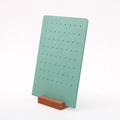 Mint green jewelry display board with wooden base for earrings and studs organization - 64-Hole Earring Rack Green