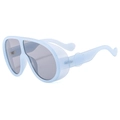 Occhiali da sole oversize blu a mascherina con montatura spessa e protezione UV laterale - Montatura Blu Gelatina Lenti Grigie
