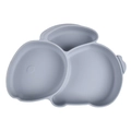 Light grey rabbit-shaped silicone divided suction plate for baby self-feeding - Y18 Single Plate (Light Grey/Rabbit)