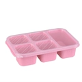 Rosa Weizenstroh-Lunchbox mit 5 Fächern und transparentem Deckel zur Aufbewahrung - 5 Ebenen / Rosa