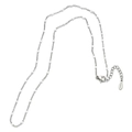 French vintage stainless steel necklace with white enamel beads in silver finish - Silver Chain White Beads (SL037)