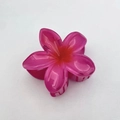 Pink plumeria flower hair claw clip in gradient resin finish for elegant updos - 8cm / Rose Red