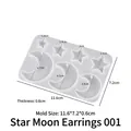 Star and moon silicone mold for DIY resin earrings and jewelry making with size markers - Star & Moon Earring Mold 001
