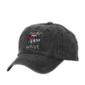 Unisex vintage washed charcoal cotton baseball cap featuring Surf Wave embroidery - Black