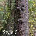 Decoración de jardín cara de árbol luminosa estilo C con ojos brillantes en un tronco - Estilo C