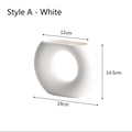 Modern white matte ceramic hollow round vase style A with 19cm width and 14.5cm height - White - Style A (Hollow Round)