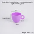Miniature purple plastic coffee cup toy for dollhouse DIY craft projects, 2.5cm height - Purple