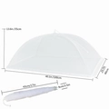 Collapsible rectangular white mesh food cover showing dimensions for open and folded states - 40 inch 100*60cm / White