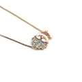 Vergulde kerstman ketting met kleurrijke zirkonen en wit emaille hanger decor - Gouden Kerstman