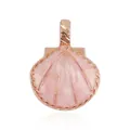 Pink marble shell pendant with rose gold plating for DIY jewelry and necklaces - Pink Ocean Large Shell