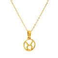 18K gold plated stainless steel Taurus zodiac pendant necklace with classic link chain - Taurus (SP641G-2)