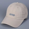 Beigefarbene Baumwoll-Basecap mit blauer SURFING-Stickerei und gebogenem Schirm für Freizeit - M (56-58cm) / Khaki