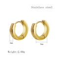 Orecchini a cerchio in acciaio inossidabile dorato satinato, larghezza 4mm e diametro 9mm - Oro